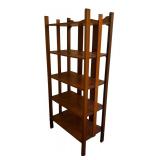 Vintage Mission Style 5-Shelf Wooden Bookcase