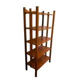 Vintage Mission Style 5-Shelf Wooden Bookcase