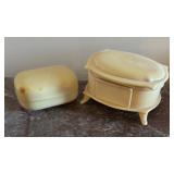Vintage Vanity Accessories Set with Mirror, Brushes, Boxes, and More