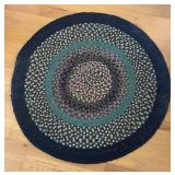 Vintage Braided Rug with Multicolor Pattern