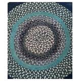 Vintage Braided Rug with Multicolor Pattern