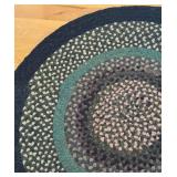 Vintage Braided Rug with Multicolor Pattern
