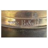 Vintage B & H Oil Lamp with Hand Painted Glass Shade