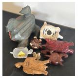Collection of 8 Turtle Figurines Assorted Materials and Styles