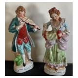 Pair of Vintage Porcelain Musician Figurines