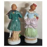 Pair of Vintage Porcelain Musician Figurines