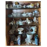 Collection of Vintage Porcelain and Glass Figurines, Vases, and Decorative Dishes