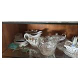 Collection of Vintage Porcelain and Glass Figurines, Vases, and Decorative Dishes