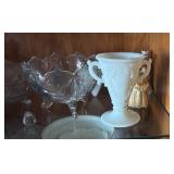 Collection of Vintage Porcelain and Glass Figurines, Vases, and Decorative Dishes