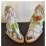 Collection of 5 Vintage Porcelain Figurines with Victorian Couples