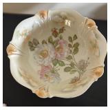 Collection of Vintage Hand-Painted Floral Serving Bowls and Dishes