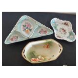 Collection of Vintage Hand-Painted Floral Serving Bowls and Dishes