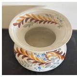 Vintage Porcelain Spittoon with Hand-Painted Floral Design