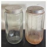 Set of 5 Vintage Glass Kitchen Jars with Metal Lids