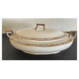 Homer Laughlin Covered Casserole Dish with Floral Border