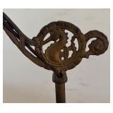 Vintage Cast Iron Floor Lamp with Seahorse Motif and Glass Shade