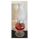 Pair of Vintage Glass Oil Lamps