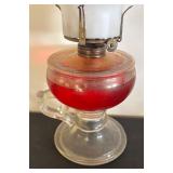 Pair of Vintage Glass Oil Lamps