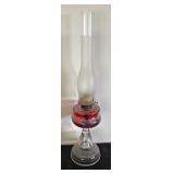 Pair of Vintage Glass Oil Lamps