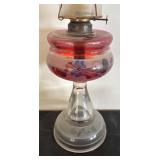 Pair of Vintage Glass Oil Lamps