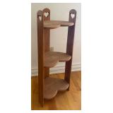 3-Piece Wooden Corner Shelf and Accent Table Set with Heart Detail