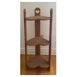3-Piece Wooden Corner Shelf and Accent Table Set with Heart Detail
