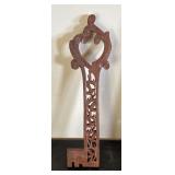 Set of 3 Hand-Carved Wooden Wall Plaques and Key Decor