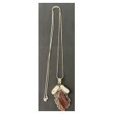 Sterling Silver Necklace and Pendant with Baroque Pearls