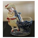 Set of 5 Vintage Porcelain Planter Figurines Assorted Styles