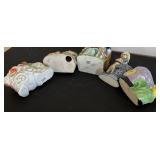 Set of 5 Vintage Porcelain Planter Figurines Assorted Styles