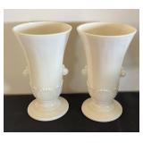 Set of 6 Vintage White Milk Glass Vases Assorted Styles