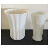 Set of 6 Vintage White Milk Glass Vases Assorted Styles