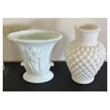Set of 6 Vintage White Milk Glass Vases Assorted Styles