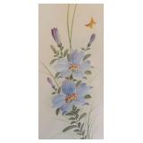 Framed Buffy Murai Floral Print with Butterflies