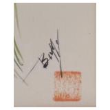 Framed Buffy Murai Floral Print with Butterflies