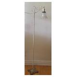 Vintage Bridge Floor Lamp with Ornate Glass Shade