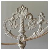 Vintage Bridge Floor Lamp with Ornate Glass Shade