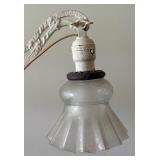 Vintage Bridge Floor Lamp with Ornate Glass Shade