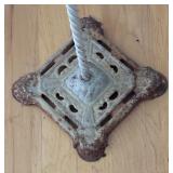Vintage Bridge Floor Lamp with Ornate Glass Shade