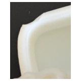 Set of 5 Vintage White Milk Glass Trinket Boxes with Lids