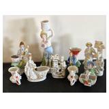 Set of 9 Vintage Porcelain Planter and Vase Figurines
