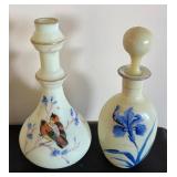 Collection of 11 Vintage Glass Vases and Decorative Bottles Assorted Colors and Styles