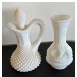 Collection of 11 Vintage Glass Vases and Decorative Bottles Assorted Colors and Styles