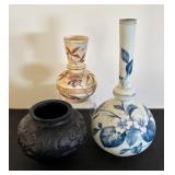 Set of 3 Vintage Decorative Vases Including Carlsbad