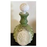 Set of 4 Vintage Embossed Glass Decanters Dresser Bottles