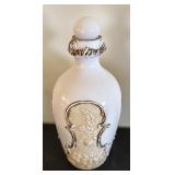 Set of 4 Vintage Embossed Glass Decanters Dresser Bottles