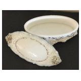 Set of 5 Vintage White Milk Glass Trinket Boxes with Lids