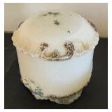 Set of 5 Vintage White Milk Glass Trinket Boxes with Lids