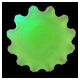 Vintage Fenton Uranium Glass Custard Bowl with Ruffled Edge