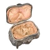 Antique Victorian B&W Metal Art Nouveau Jewelry Casket / Antique B & W 1411 Jewelry Casket